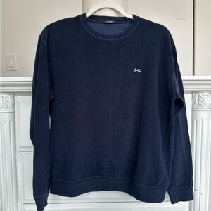 DENHAM Navy Scissor Logo Crewneck Sweatshirt Made in Japan Size M
